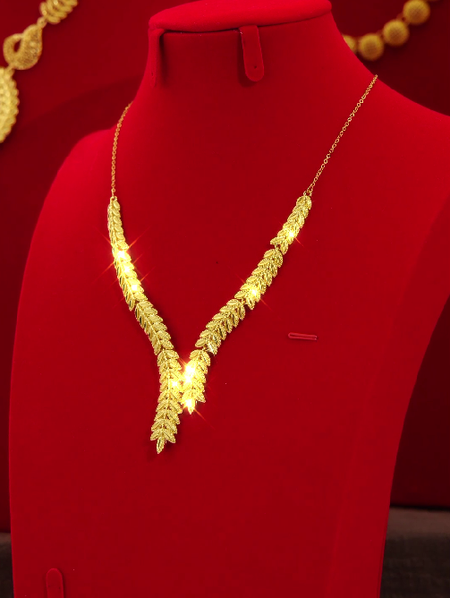 18K Gold-Plated Alloy Bridal Wheat-Ear Necklace