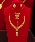 18K Gold-Plated Alloy Bridal Eternity Jewelry Set
